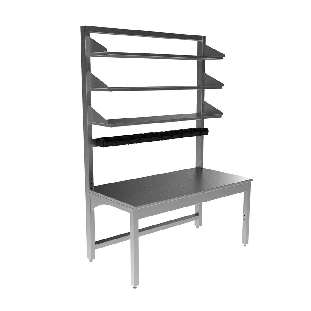 WBK Stainless Steel Single Work Bench with Adjustable Legs