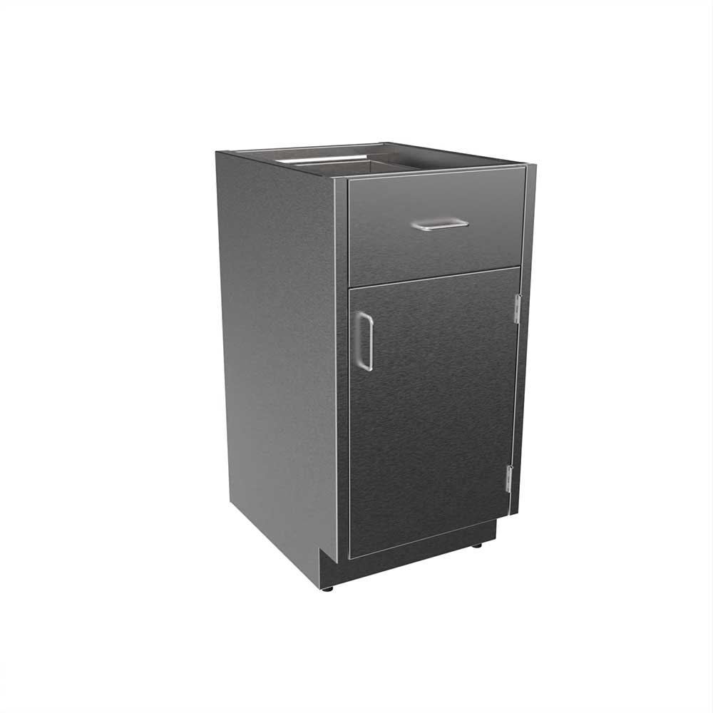 SBC3518-A-RH Stainless Steel Standing Height Base Cabinet with 1 Drawer, 1 Door